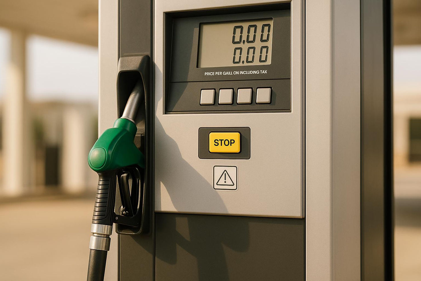 Engineer inspecting fuel dispensing equipment